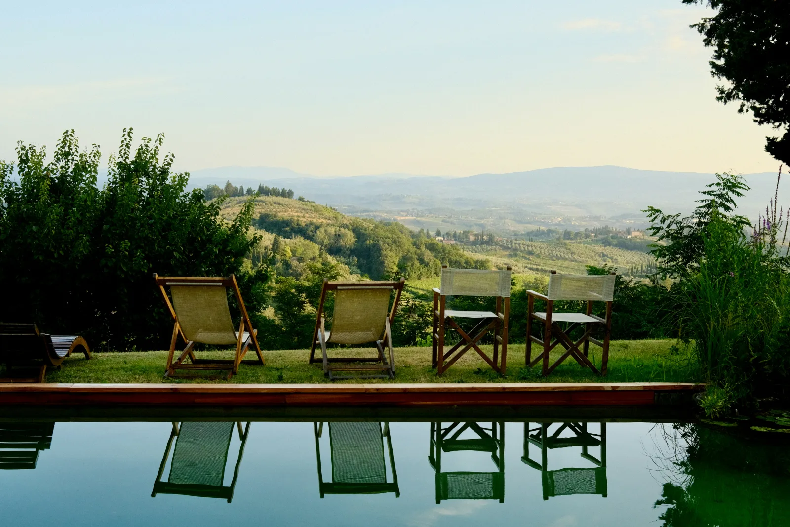 Pool mit Panoramablick über die Toskana-Hügel